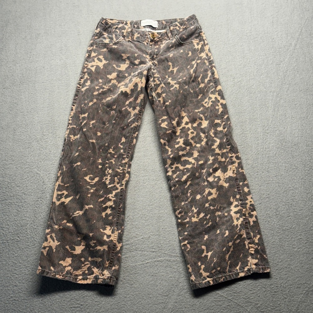 Abercrombie Kids Low Rise Baggy Jeans 11/12 Regular Camo Print Wide Leg Brown - Picture 4 of 9
